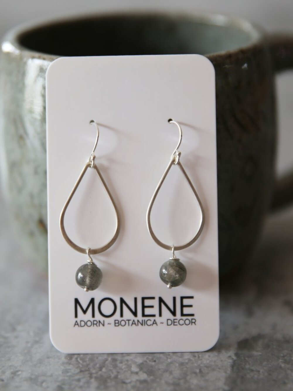 Sterling Teardrop and Labradorite Earrings 2